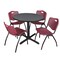 Cain Cain Round Table & Chair Set, Wood, Metal, Plastic Top, Grey TB36RNDGY47BY - alternate 1